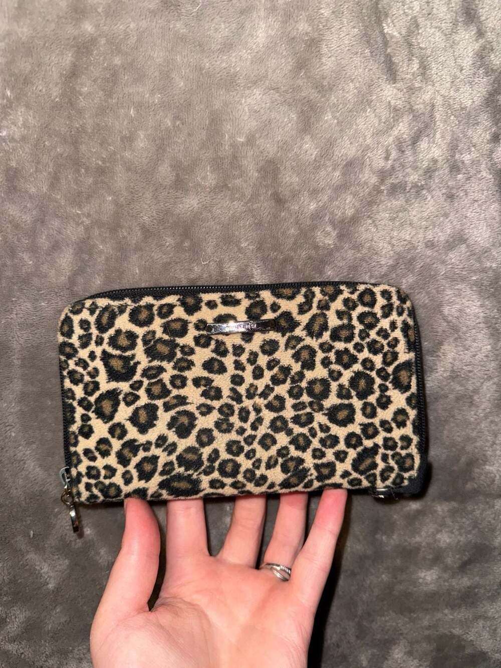 Nine West Leopard Print Zip Around Wallet